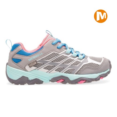 Dětské Tenisky Merrell Moab FST Low Waterproof Šedé/Tyrkysové (CZ. QLZNB)